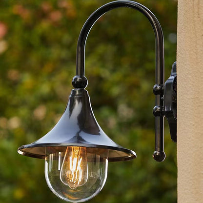 Industrial Aluminum Horn Shape 1-Light Wall Sconce Lamp