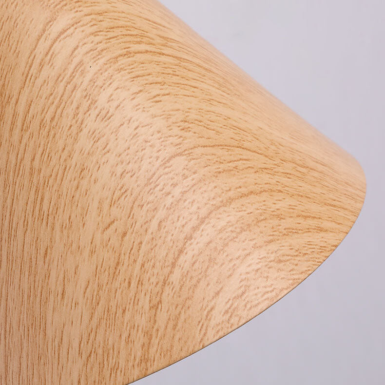 Nordic Minimalist Cone Swing Arm Wood Grain Wall Sconce