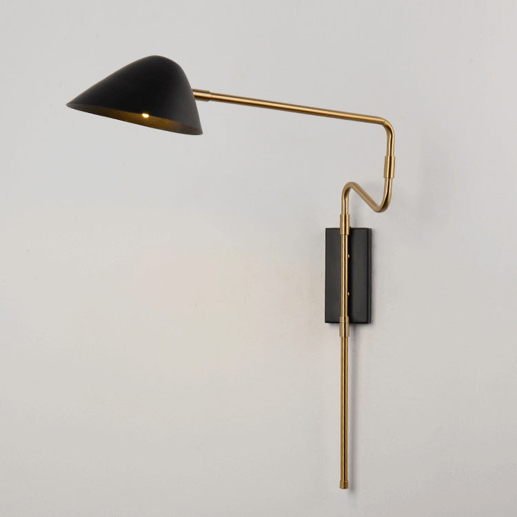 Iron With Long Rod Rocker Arm 1-Light Wall Sconce Lamp