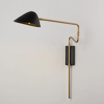 Iron With Long Rod Rocker Arm 1-Light Wall Sconce Lamp