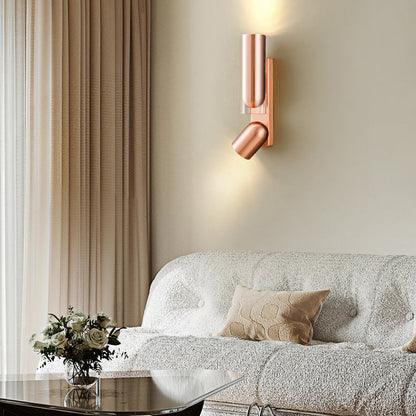 Cylinder Rotatable Iron Glass 2-Light Wall Sconce Lamp