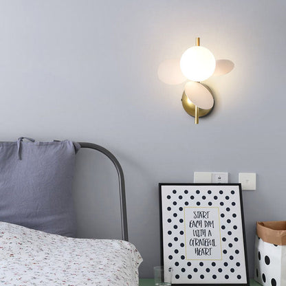 Creative Round Iron Glass PVC 1-Light Wall Sconce Lamp