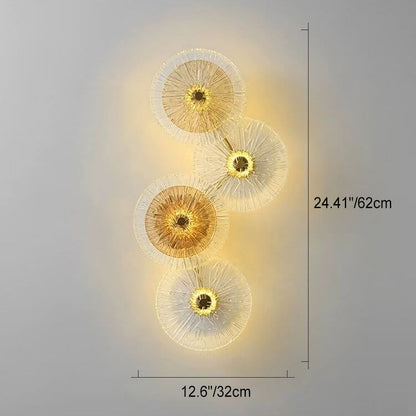 Light Glass Lotus Leaf Shape Iron LED Wall Sconce Lamp