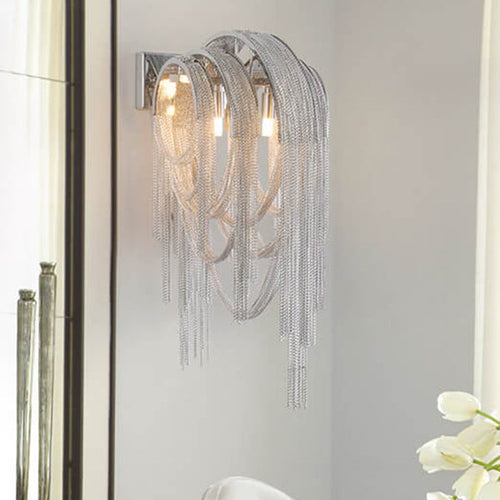 Postmodern Luxury Aluminum Chain Tassel 2-Light Wall Sconce