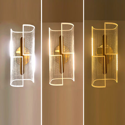 Iron Column Cut Lozenge Line LED Wall Sconce Lamp