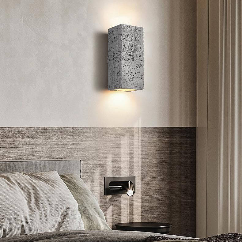 Wabi-sabi Square Column Hand Sculpted LED Wall Sconce Lamp