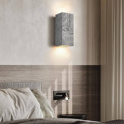 Wabi-sabi Square Column Hand Sculpted LED Wall Sconce Lamp