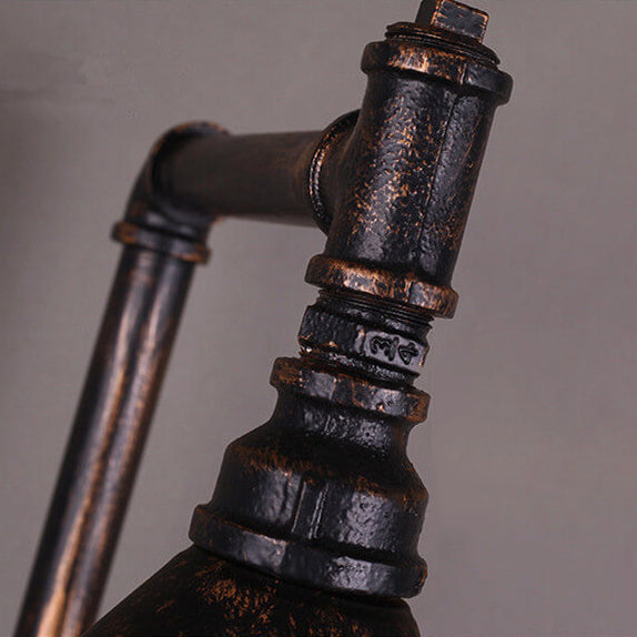 Iron Water Pipe Faucet Design 1-Light Wall Sconce Lamp