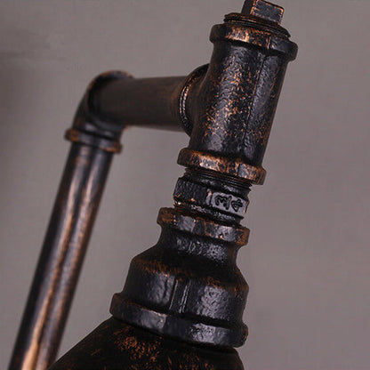 Iron Water Pipe Faucet Design 1-Light Wall Sconce Lamp