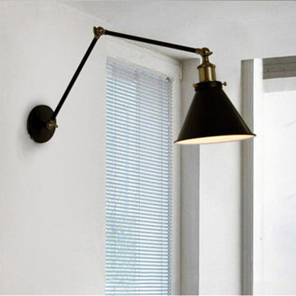 Wrought Rocker Telescopic Folding 1-Light Wall Sconce Lamp