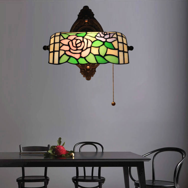 Tiffany Stained Glass 1-Light Zipper Wall Sconce Lamp