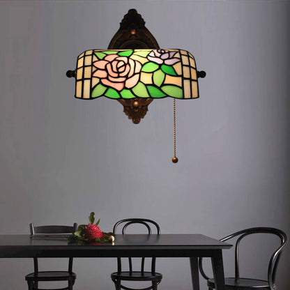 Tiffany Stained Glass 1-Light Zipper Wall Sconce Lamp