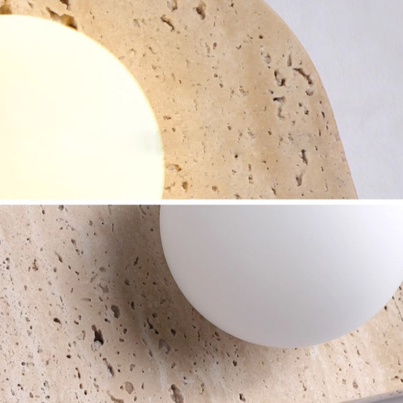 Rectangular Stone Glass 1/2/3 Light Wall Sconce Lamp