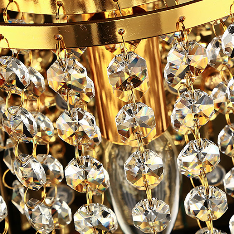 Half Beads Stainless Steel Crystal 1-Light Wall Sconce Lamp