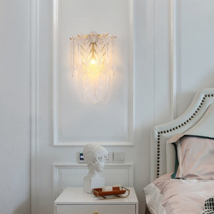Light Feather Iron Glass 2/3-Light Wall Sconce Lamp