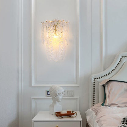 Light Feather Iron Glass 2/3-Light Wall Sconce Lamp