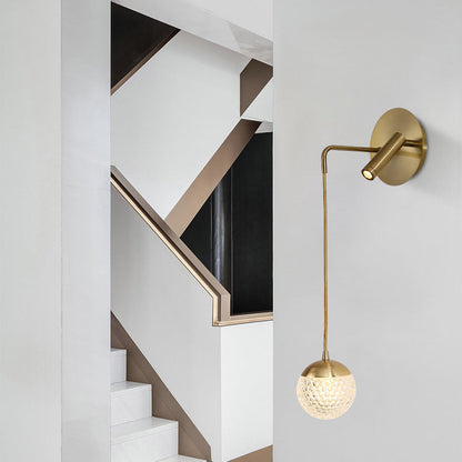 Iron Acrylic Ball Pendant 1-Light LED Wall Sconce Lamp