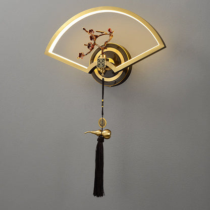 Chinese Copper Magnesium Acrylic LED Wall Sconce Lamp