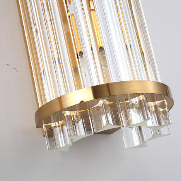 Luxury Crystal Plated Column 2-Light Wall Sconce Lamp