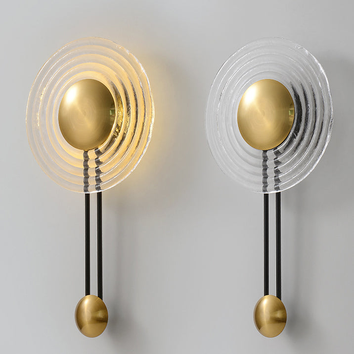 Nordic Round Water Ripple Glass Iron LED Wall Sconce Lamp