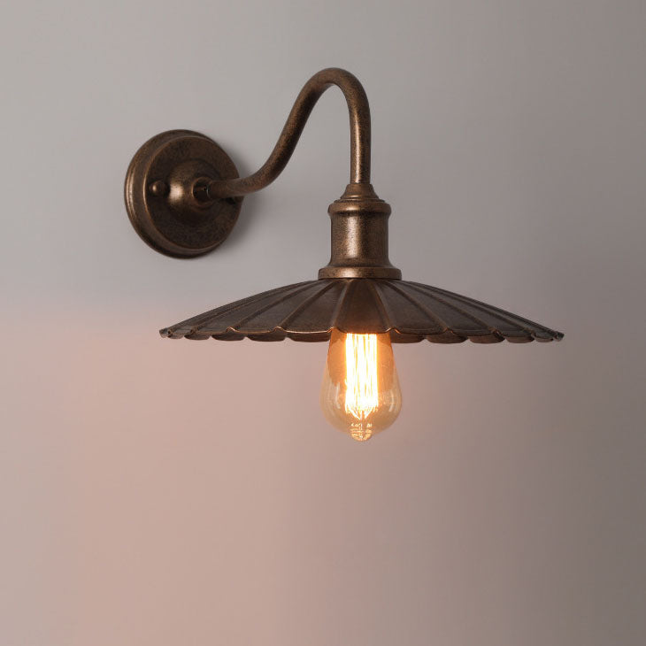 Waterproof Pleated Petal Iron 1-Light Wall Sconce Lamp