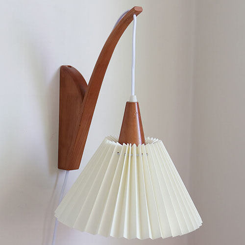 Japanese Fabric Umbrella Shade 1-Light Wall Sconce Lamp