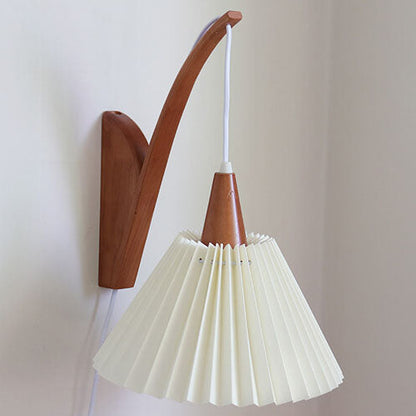 Japanese Fabric Umbrella Shade 1-Light Wall Sconce Lamp