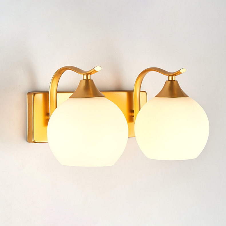 Simplicity Iron Glass Ball 1/2 Light Wall Sconce Lamp