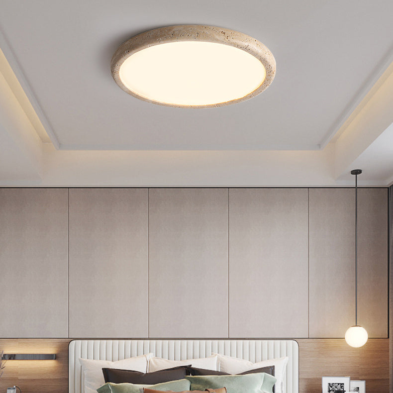 Japanese Travertine Acrylic LED Flush Mount Ceiling Light