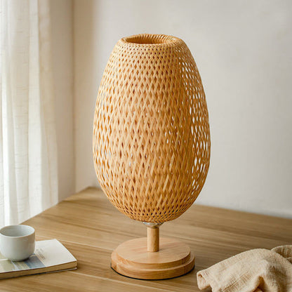 Traditional Wood Bamboo Table Lamp