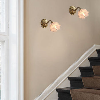 French Cylinder Ball Copper Glass 1-Light Wall Sconce Lamp
