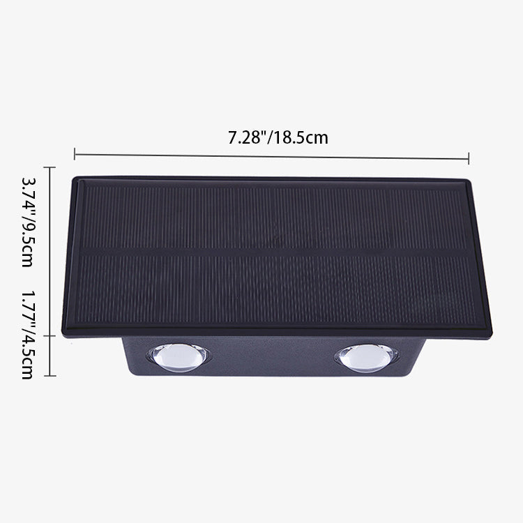 Solar Waterproof Rectangle ABS LED Outdoor Wall Sconce Lamp