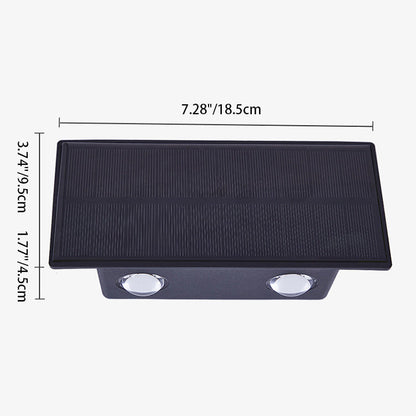 Solar Waterproof Rectangle ABS LED Outdoor Wall Sconce Lamp