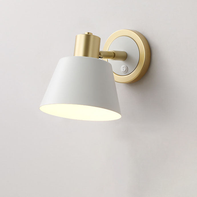 Minimalist Pure White Hardware 1-Light Wall Sconce Lamp