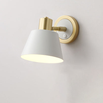 Minimalist Pure White Hardware 1-Light Wall Sconce Lamp