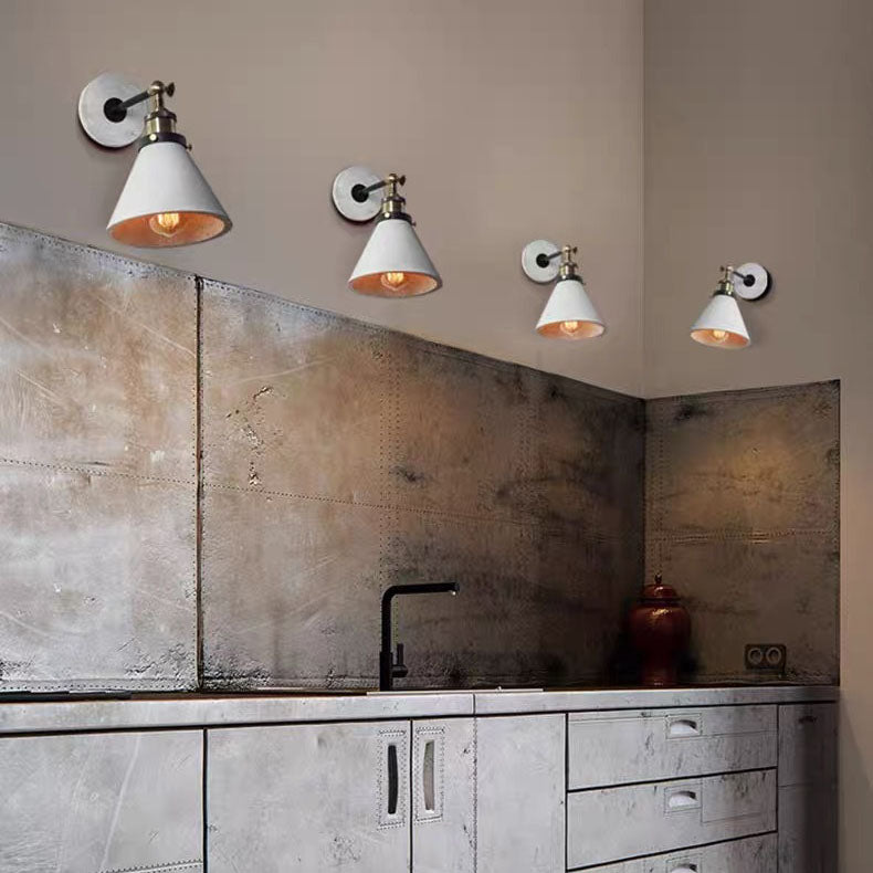 Round Flared Aluminum Cement 1-Light Wall Sconce Lamp