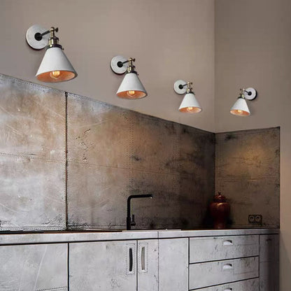 Round Flared Aluminum Cement 1-Light Wall Sconce Lamp