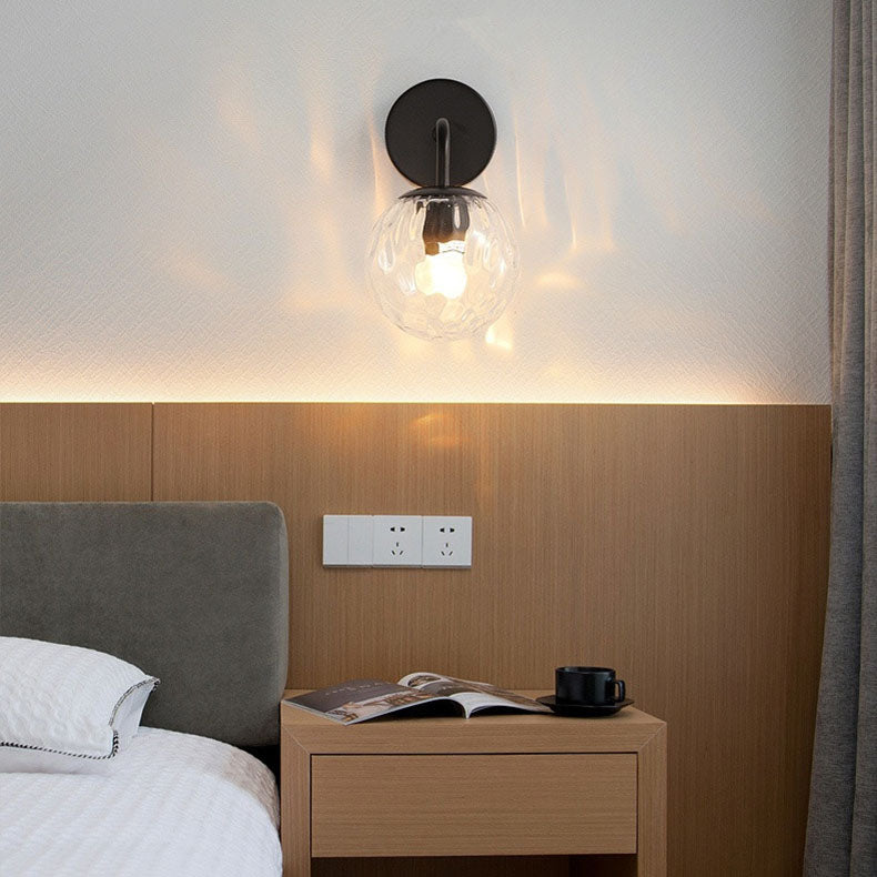 Scandinavian Round Ball Iron Glass 1-Light Wall Sconce Lamp