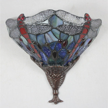 Tiffany Dragonfly Stained Glass 1-Light Wall Sconce Lamp