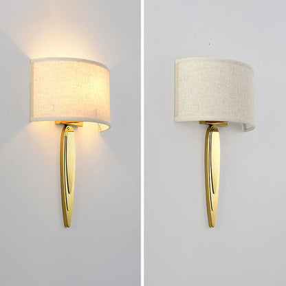 Fabric Mirror Stainless Steel 1-Light Wall Sconce Lamp