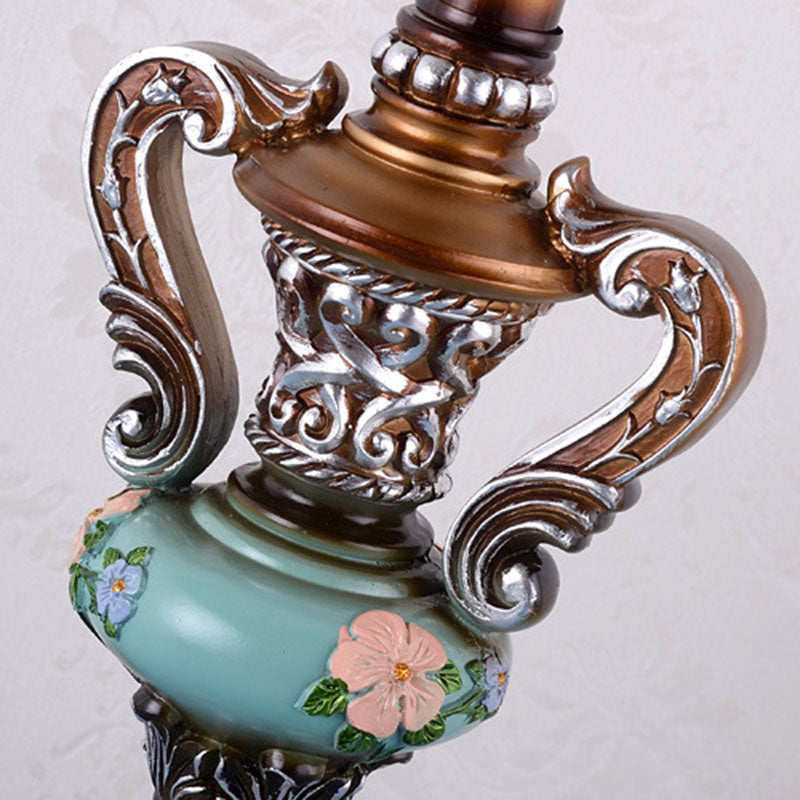 Traditional Fabric Resin Table Lamp