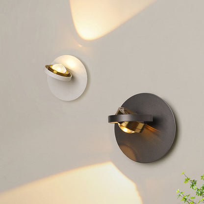 Round Iron Aluminum Rotatable LED Wall Sconce Lamp