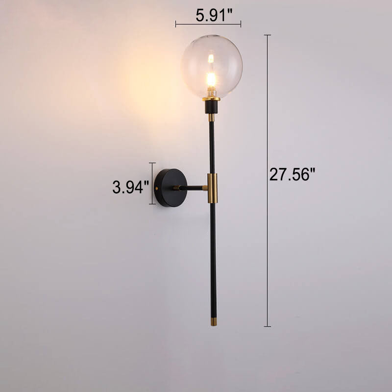 Light Magic Bean Glass Long Arm 1-Light Wall Sconce Lamp