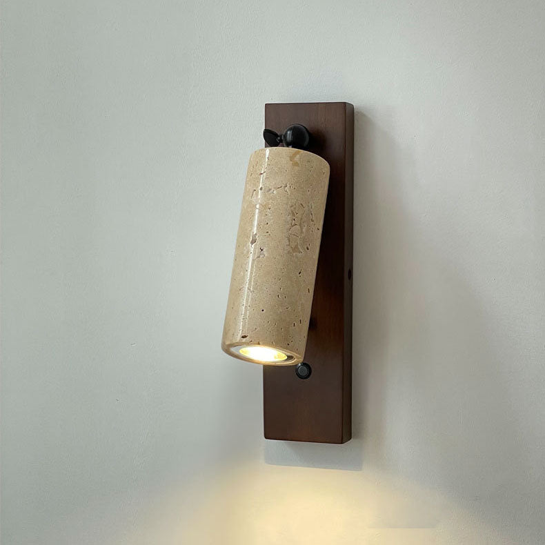 Japanese Iron Yellow Travertine 1-Light Wall Sconce Lamp