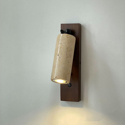 Japanese Iron Yellow Travertine 1-Light Wall Sconce Lamp