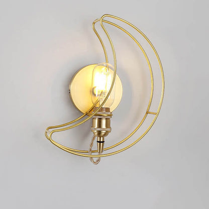 Modern Mid-Century Moon Copper 1-Light Wall Sconce Lamp