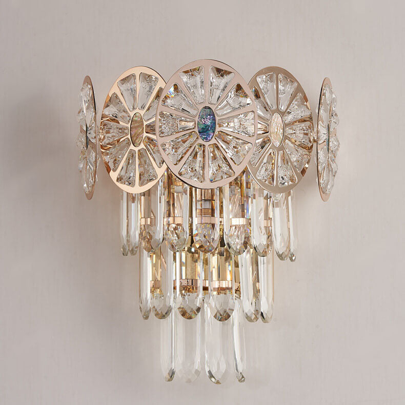 Luxury Rhombus Crystal Shell 3-Light Wall Sconce Lamp
