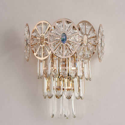 Luxury Rhombus Crystal Shell 3-Light Wall Sconce Lamp