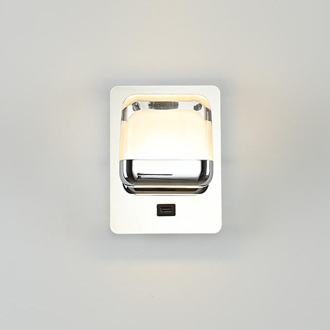 Simple Stainless Steel Square Acrylic LED Wall Sconce Lamp