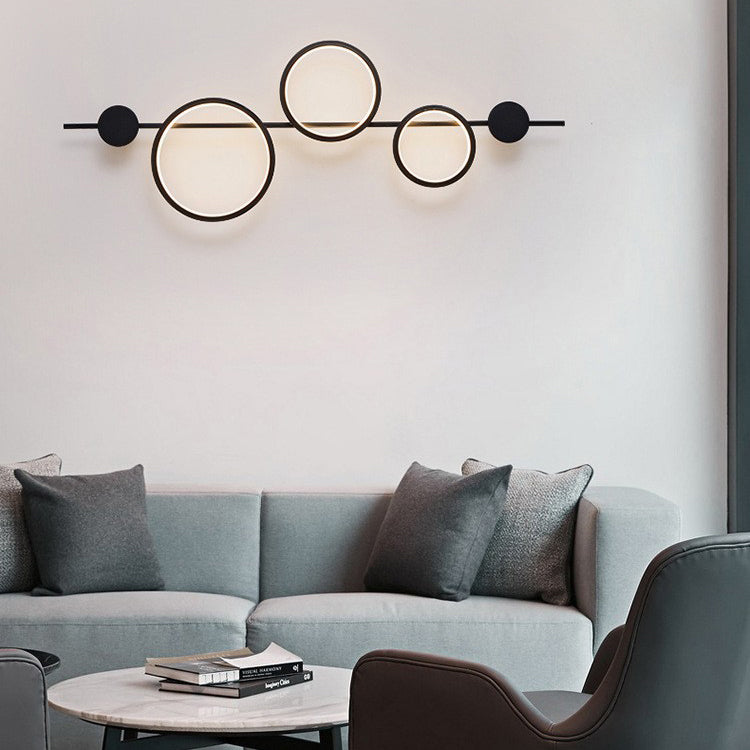 Multiple Circle Iron Silicone LED Wall Sconce Lamp